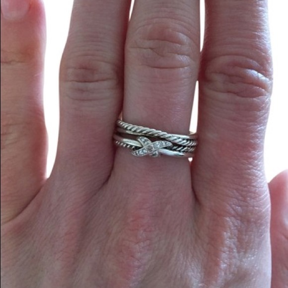 David Yurman Jewelry - David yurman crossover paved diamond ring 5.5